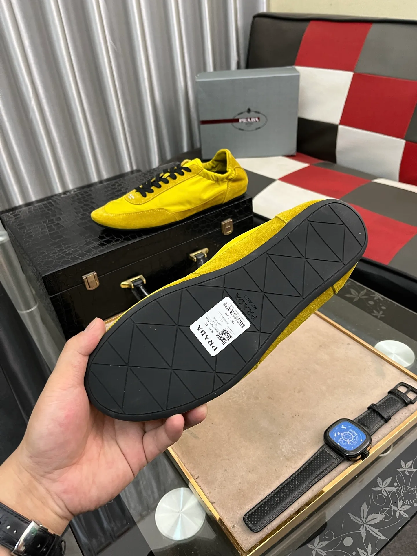 Men's shoes 💰500⌚️⌚️【PRADA】Prada - high-end quality original order 🔍🔍🔍 casual sports shoes - Upper: 🔝Nappa calfskin, brand high mercerized canvas, shoe body brand metal fasteners, tongue silk screen brand logo - Lining: water-dyed cowhide - Outsole: ultra-light TPU foam; molded outsole -Ultra-high quality control and fine workmanship: outstanding (high-end, extravagance, class) -Size: 38-446️⃣colors available